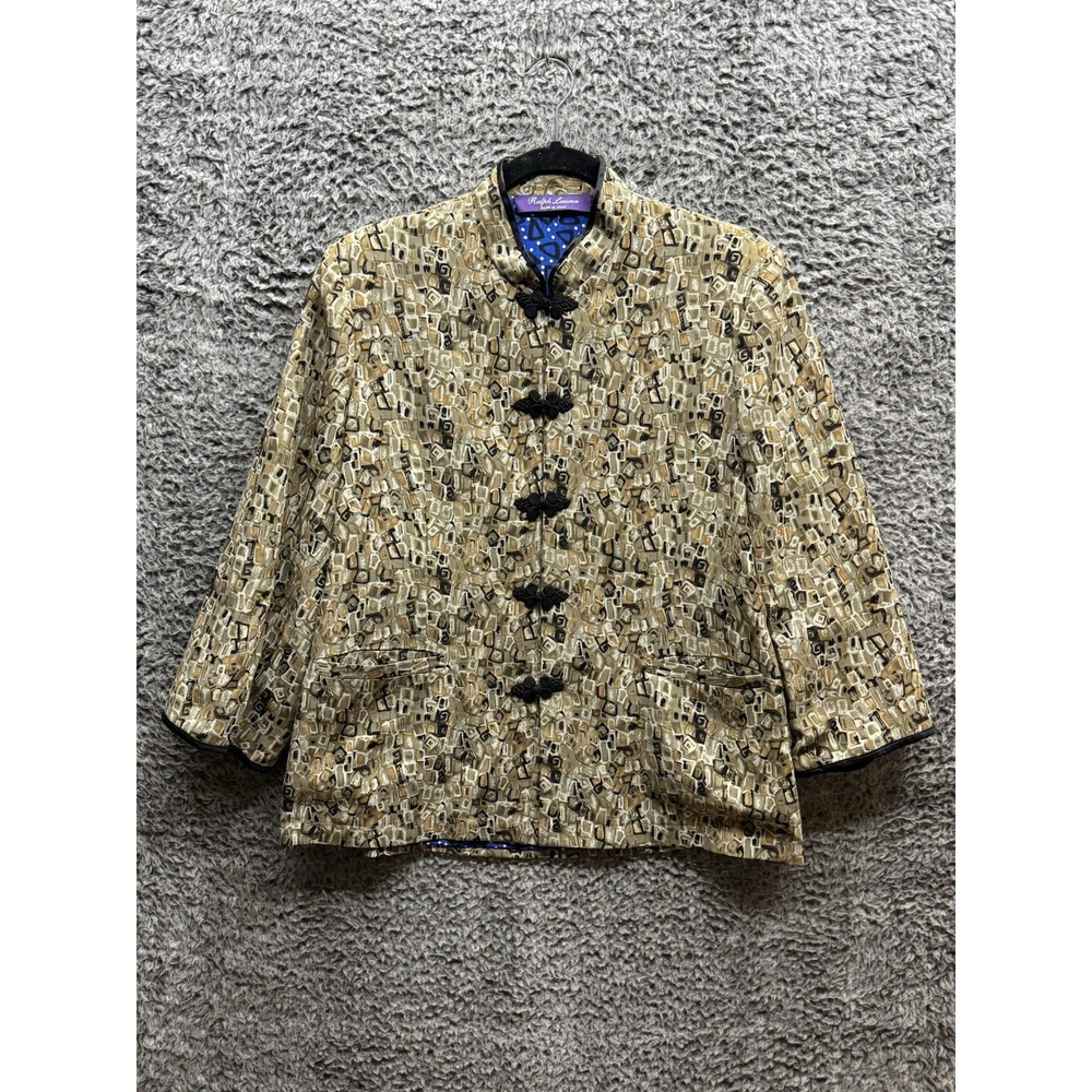 Ralph Lauren Purple Label Oriental Mandarin Blazer Geometric Print